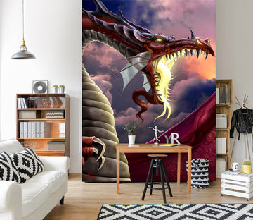 3D Open Mouth Dragon 5040 Tom Wood Wall Mural Wall Murals
