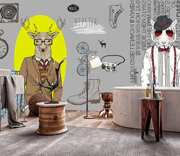 3D Deer Head WG172 Wall Murals