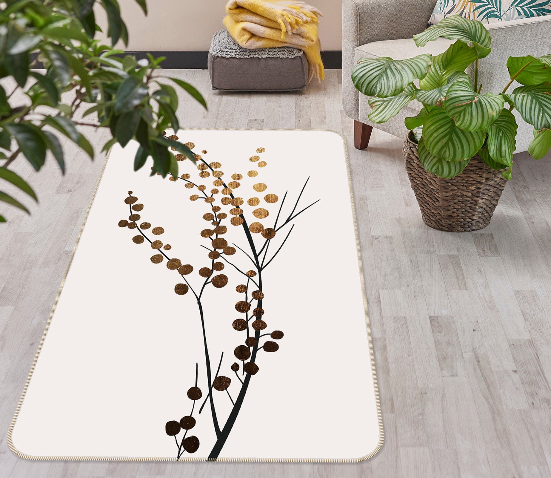 3D Golden Brench 1049 Boris Draschoff Rug Non Slip Rug Mat