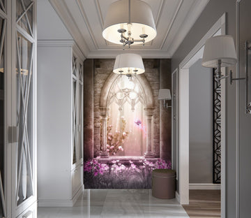 3D Fantasy Pink Arch 111 Wall Murals Wallpaper AJ Wallpaper 