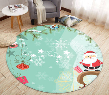 3D Snowflake Bird 093 Round Non Slip Rug Mat Mat AJ Creativity Home 