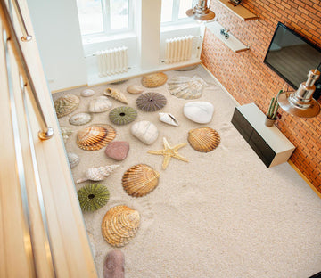 3D Free Shells And Starfish 399 Floor Mural  Wallpaper Murals Rug & Mat Print Epoxy waterproof bath floor