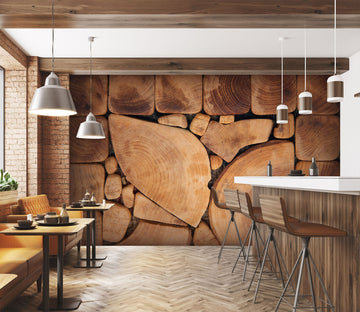 3D Woody Leaves 1479 Wall Murals