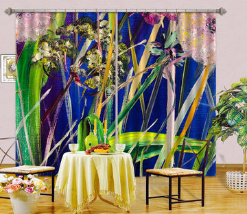 3D Green Grass Flower 2361 Skromova Marina Curtain Curtains Drapes
