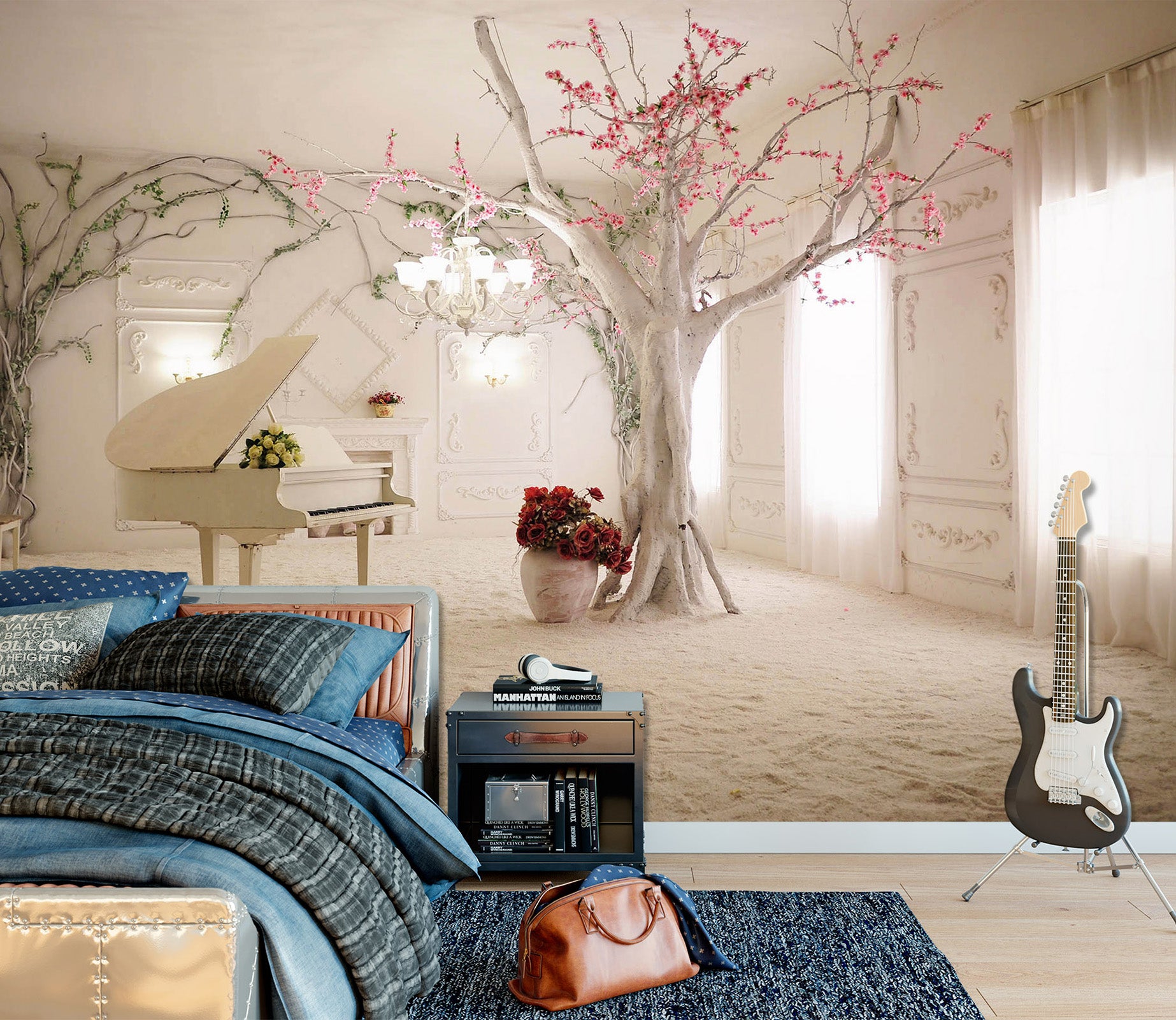 3D Indoor Piano 1726 Wall Murals