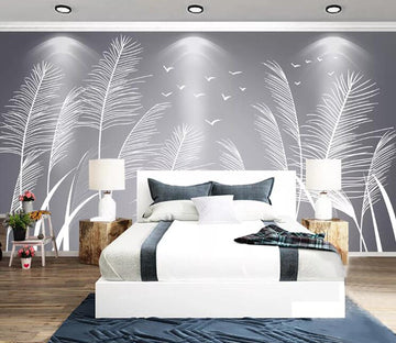 3D Line Leaves WC19 Wall Murals Wallpaper AJ Wallpaper 2 
