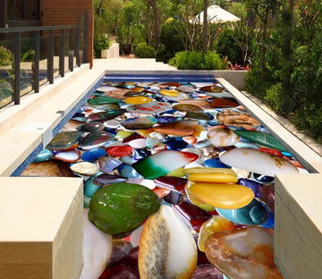 3D Colored Jade 088 Floor Mural  Self-Adhesive Sticker Bathroom Non-slip Waterproof Flooring Murals