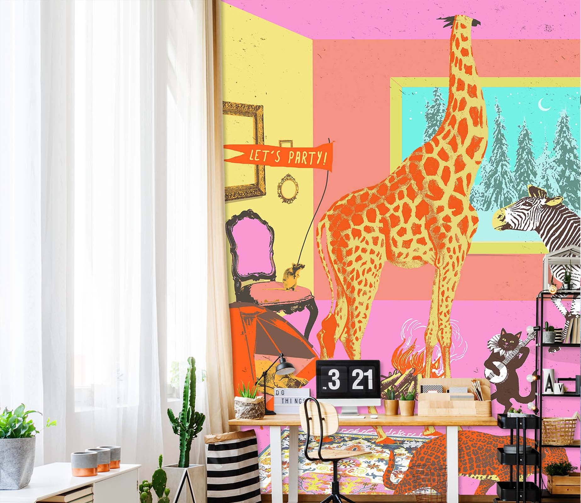 3D Lets Party 1408 Showdeer Wall Mural Wall Murals