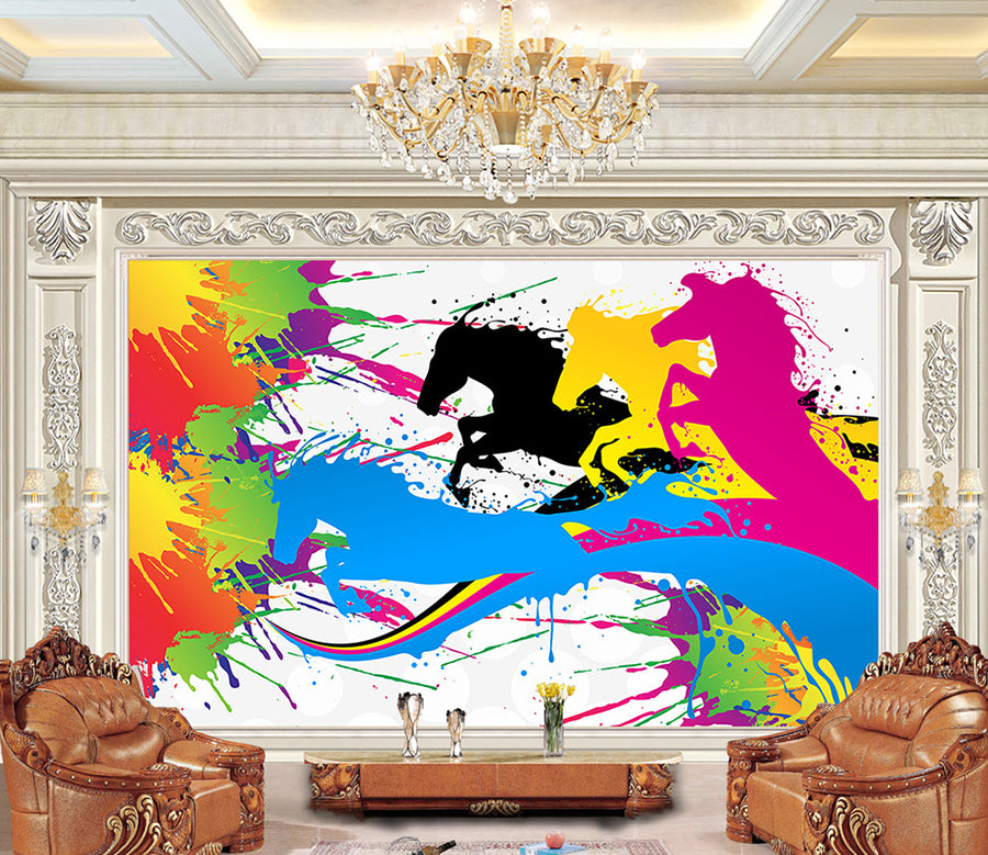 3D Color Horse WG254 Wall Murals