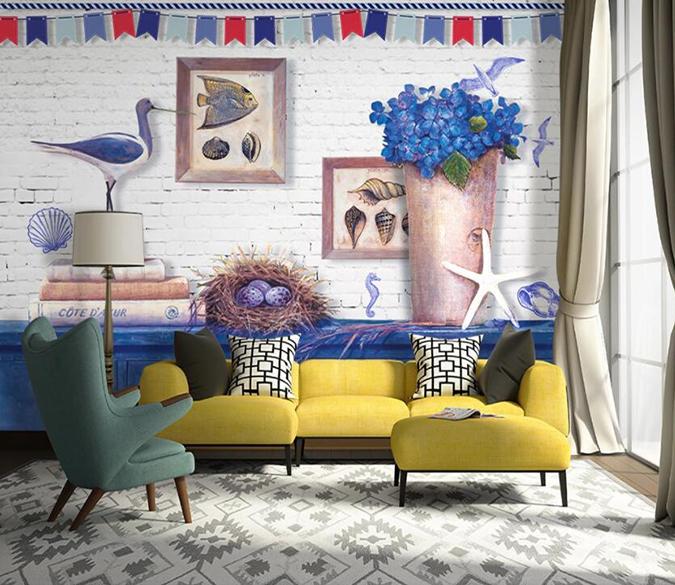 3D Fish Bird 356 Wall Murals Wallpaper AJ Wallpaper 2 