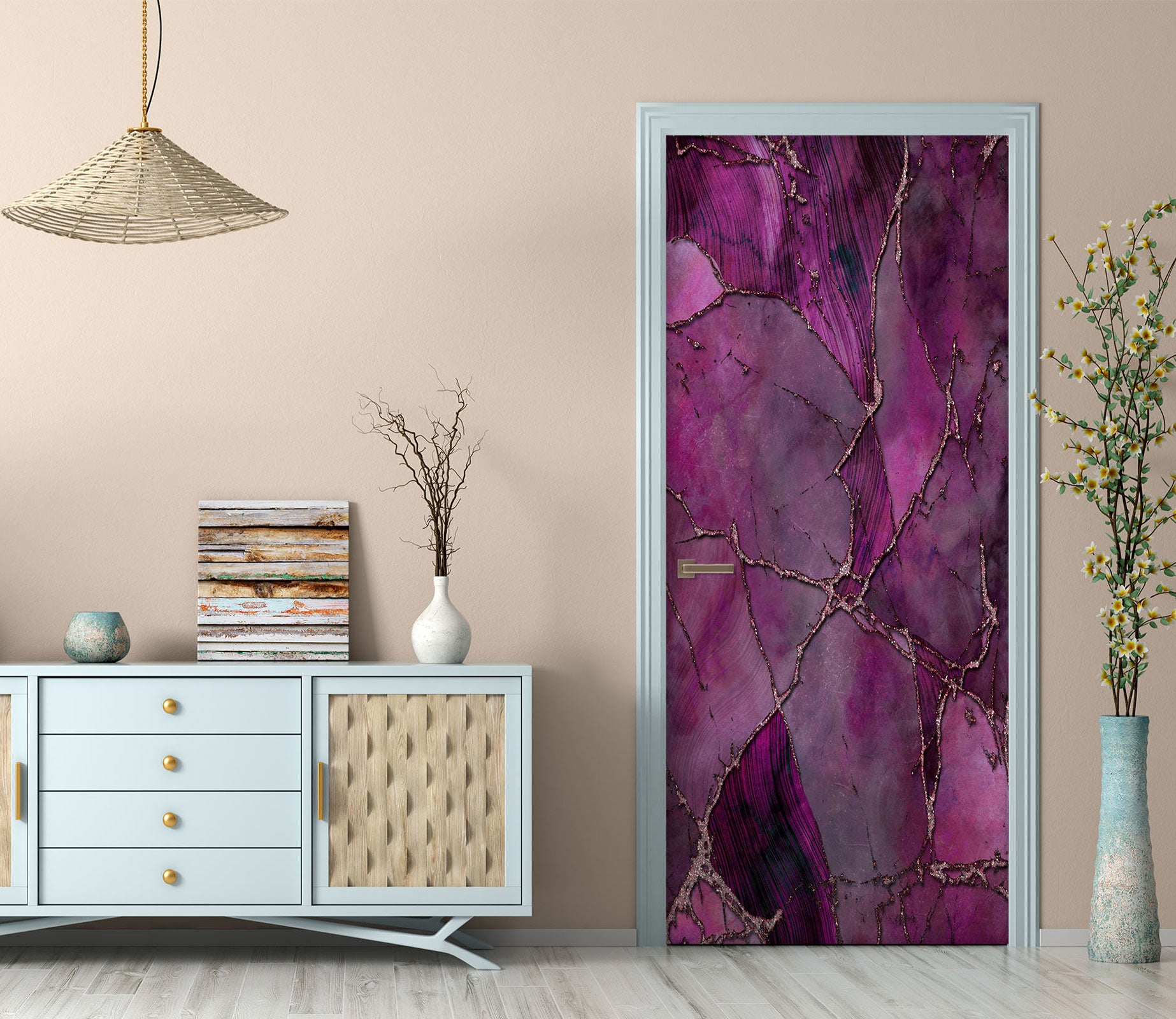 3D Purple Marbled Crack 102100 Andrea Haase Door Mural