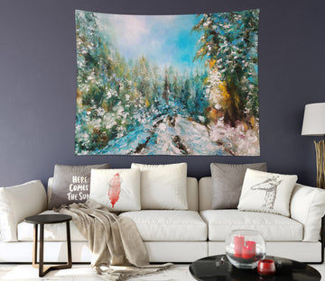 3D Blue Forest 3408 Skromova Marina Tapestry Hanging Cloth Hang