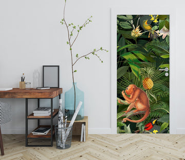 3D Monkey Grove Pineapple 11930 Andrea Haase Door Mural