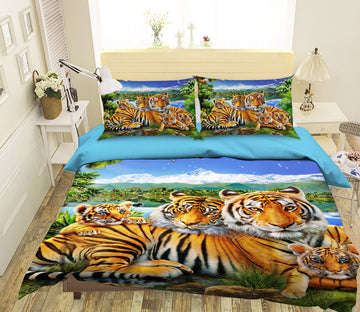 3D Loving Tigers 2121 Adrian Chesterman Bedding Bed Pillowcases Quilt