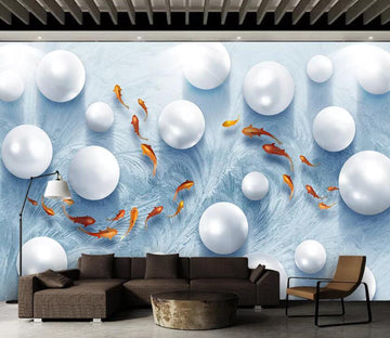 3D Pearl Goldfish WC08 Wall Murals Wallpaper AJ Wallpaper 2 