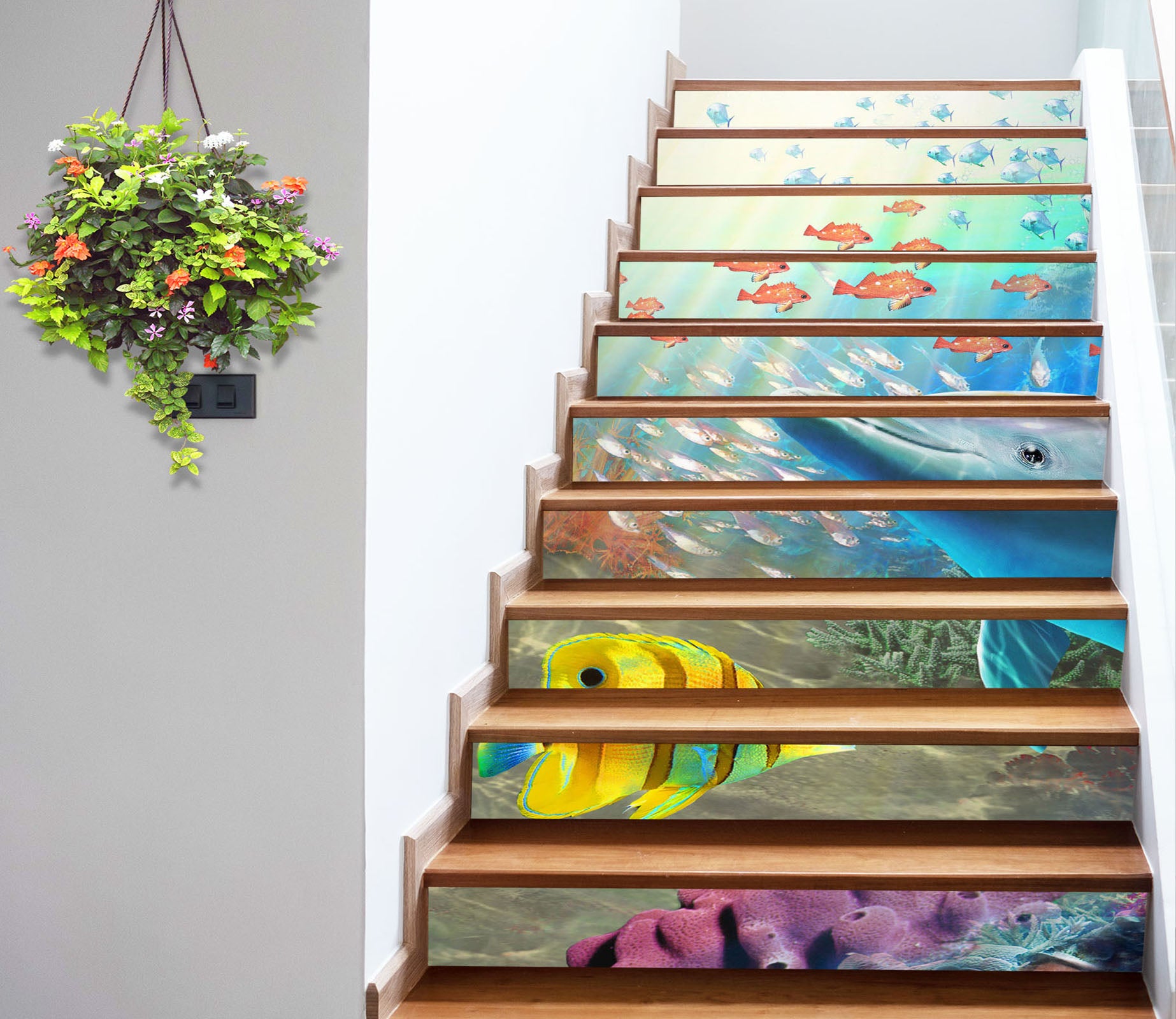 3D Dolphin Fish Under Sea 96194 Adrian Chesterman Stair Risers