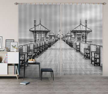 3D Grey Corridor 237 Assaf Frank Curtain Curtains Drapes
