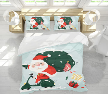 3D Santa Claus 67004 Bed Pillowcases Quilt