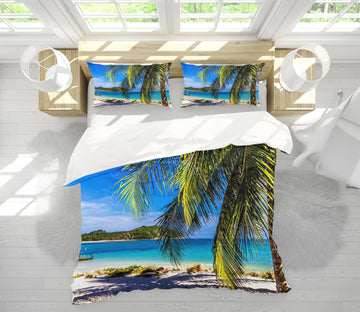 3D Beach Coconut Tree 67172 Bed Pillowcases Quilt