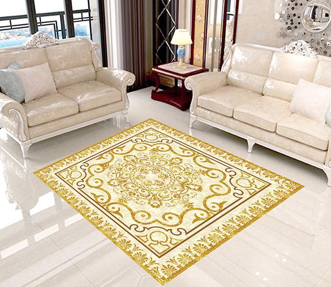 3D Yellow Lace WG029 Floor Mural Wallpaper AJ Wallpaper 2 