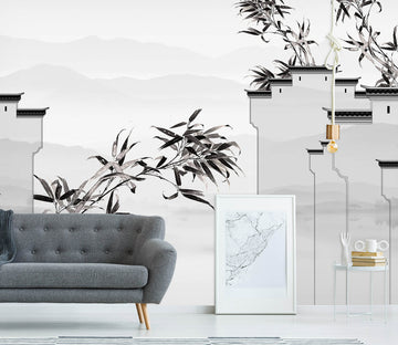 3D Black Bamboo Forest 1596 Wall Murals