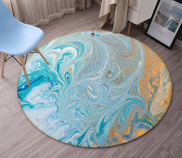 3D Light Blue Flow Pattern 141 Round Non Slip Rug Mat Mat AJ Creativity Home 