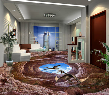 3D Valley Pterodactyl 378 Floor Mural  Wallpaper Murals Rug & Mat Print Epoxy waterproof bath floor