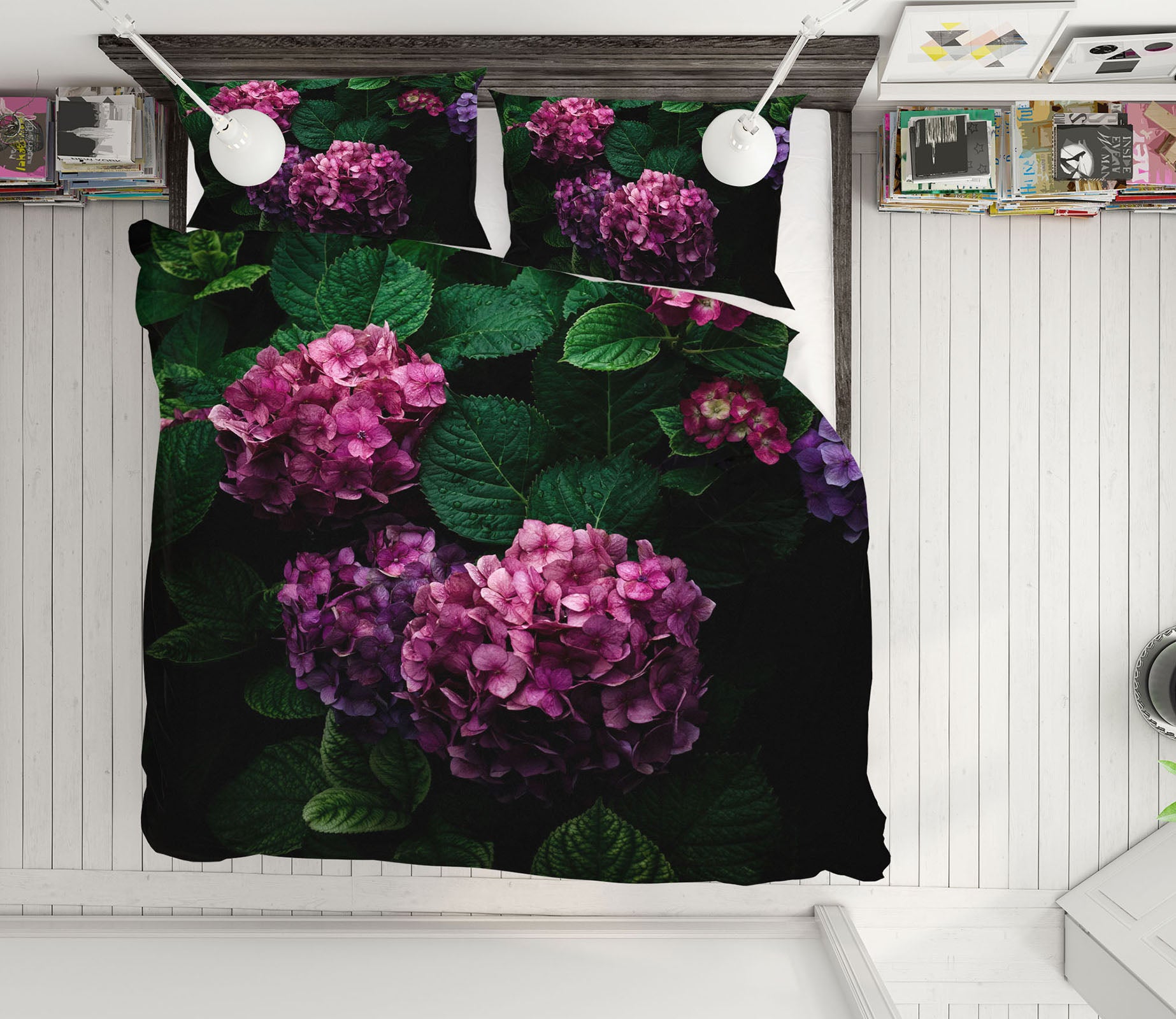 3D Pink Hydrangea 2008 Noirblanc777 Bedding Bed Pillowcases Quilt