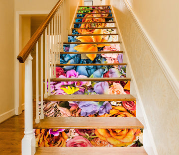 3D Surrounded By Beautiful Flowers 452 Stair Risers