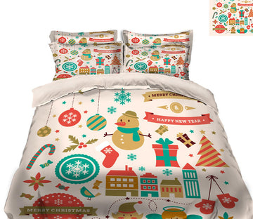 3D Christmas Pattern 31158 Christmas Quilt Duvet Cover Xmas Bed Pillowcases