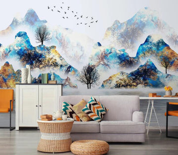 3D Peacock Mountains 697 Wall Murals