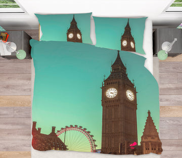 3D Clock Tower Ferris Wheel 8634 Assaf Frank Bedding Bed Pillowcases Quilt