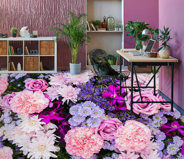 3D Rich Purple Flowers 1163 Floor Mural  Wallpaper Murals Self-Adhesive Removable Print Epoxy