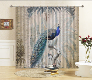 3D Peacock Jungle 007 Andrea haase Curtain Curtains Drapes