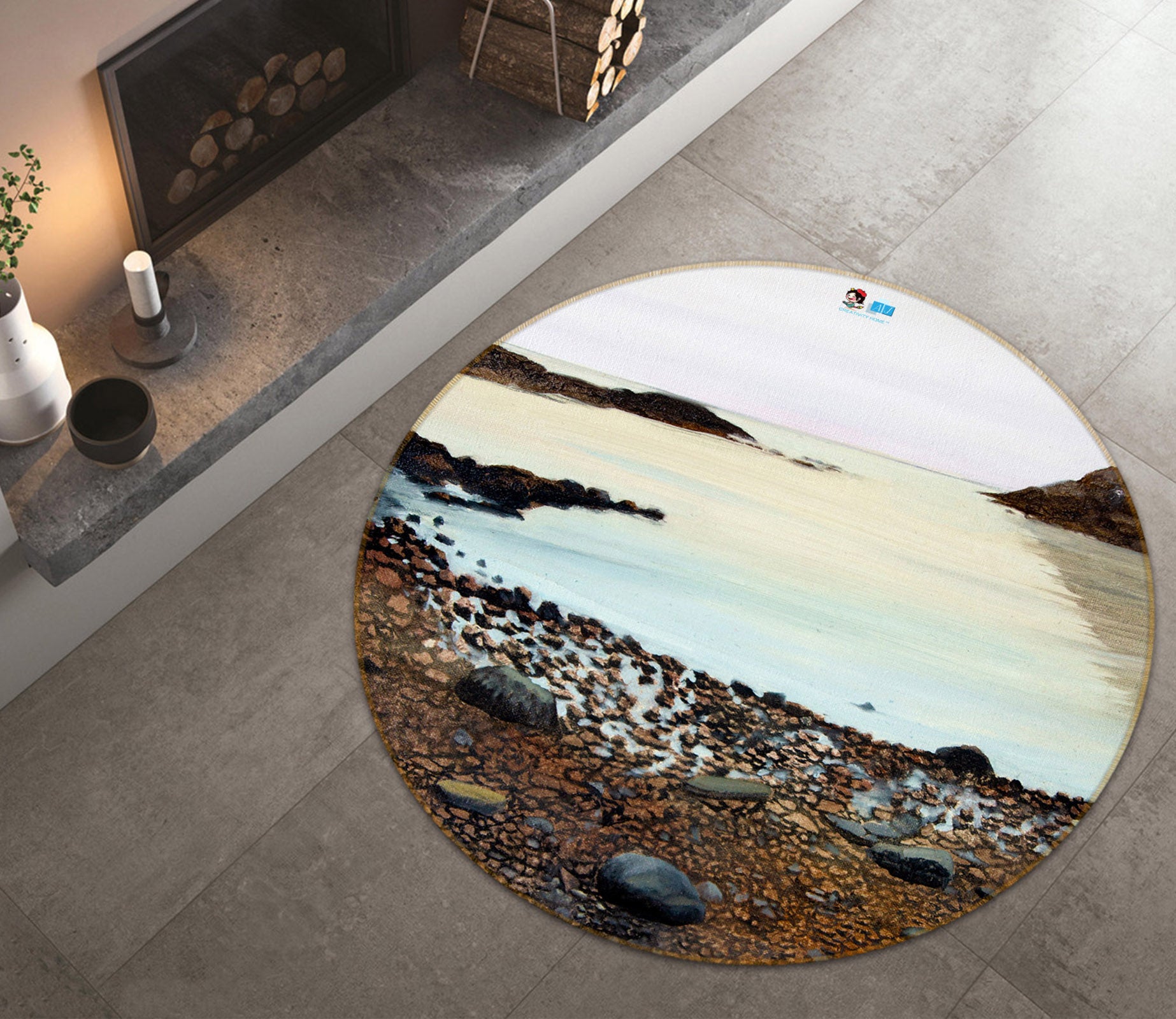 3D Waterside 11087 Matthew Holden Bates Rug Round Non Slip Rug Mat