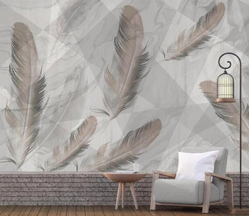 3D Red Feather WC2771 Wall Murals
