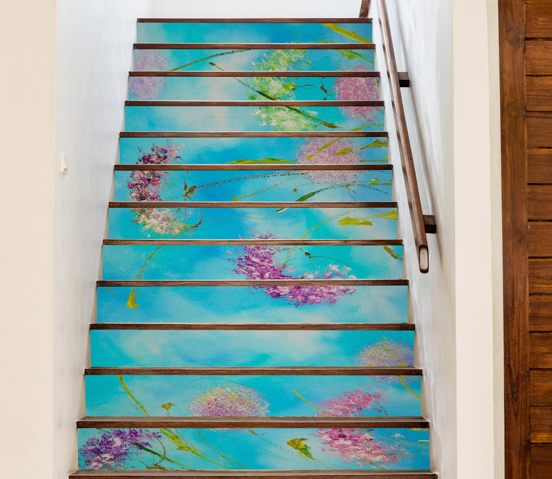 3D Purple Flowers 833 Skromova Marina Stair Risers