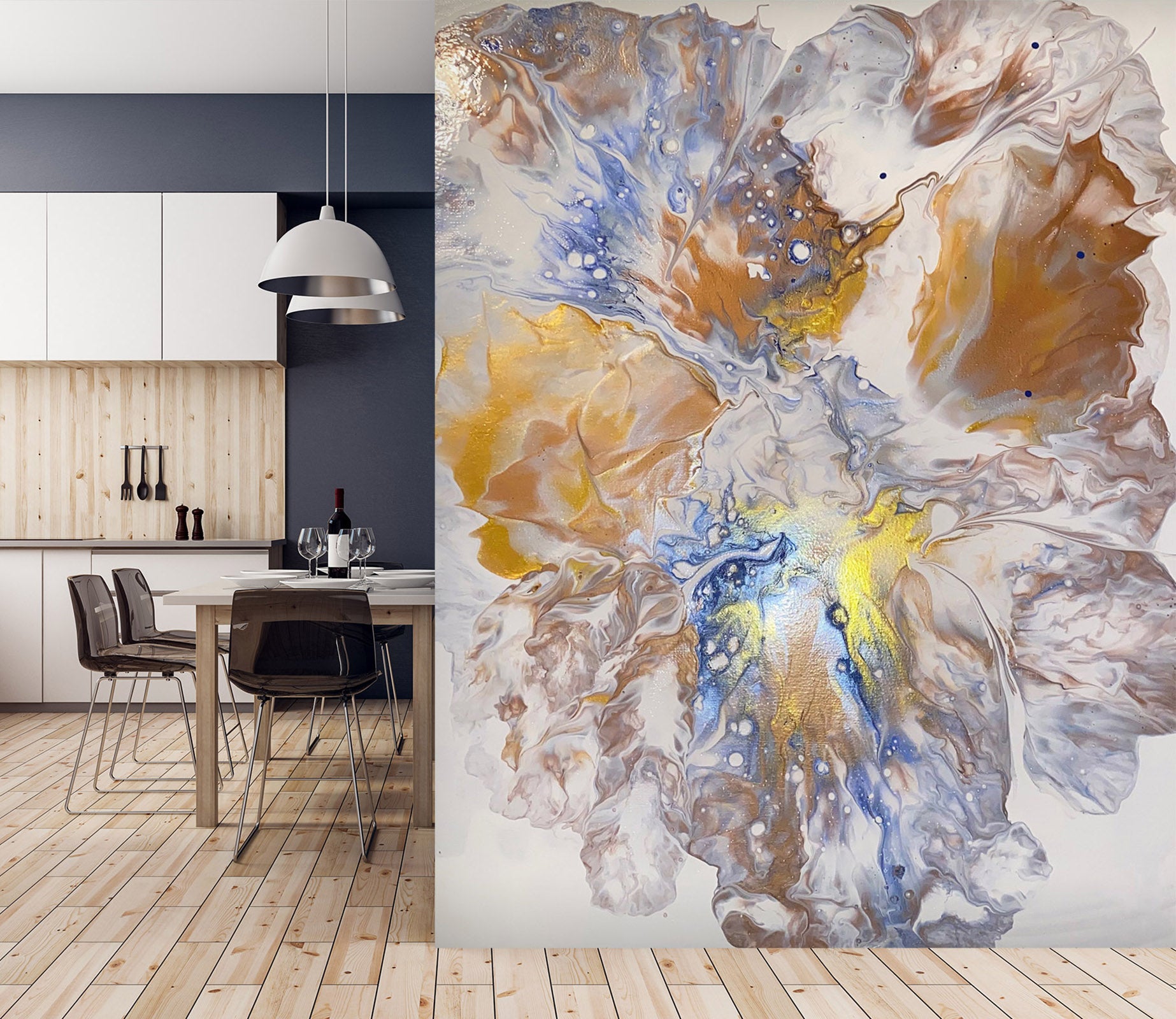 3D Flowers In Water 6899 Valerie Latrice Wall Mural Wall Murals