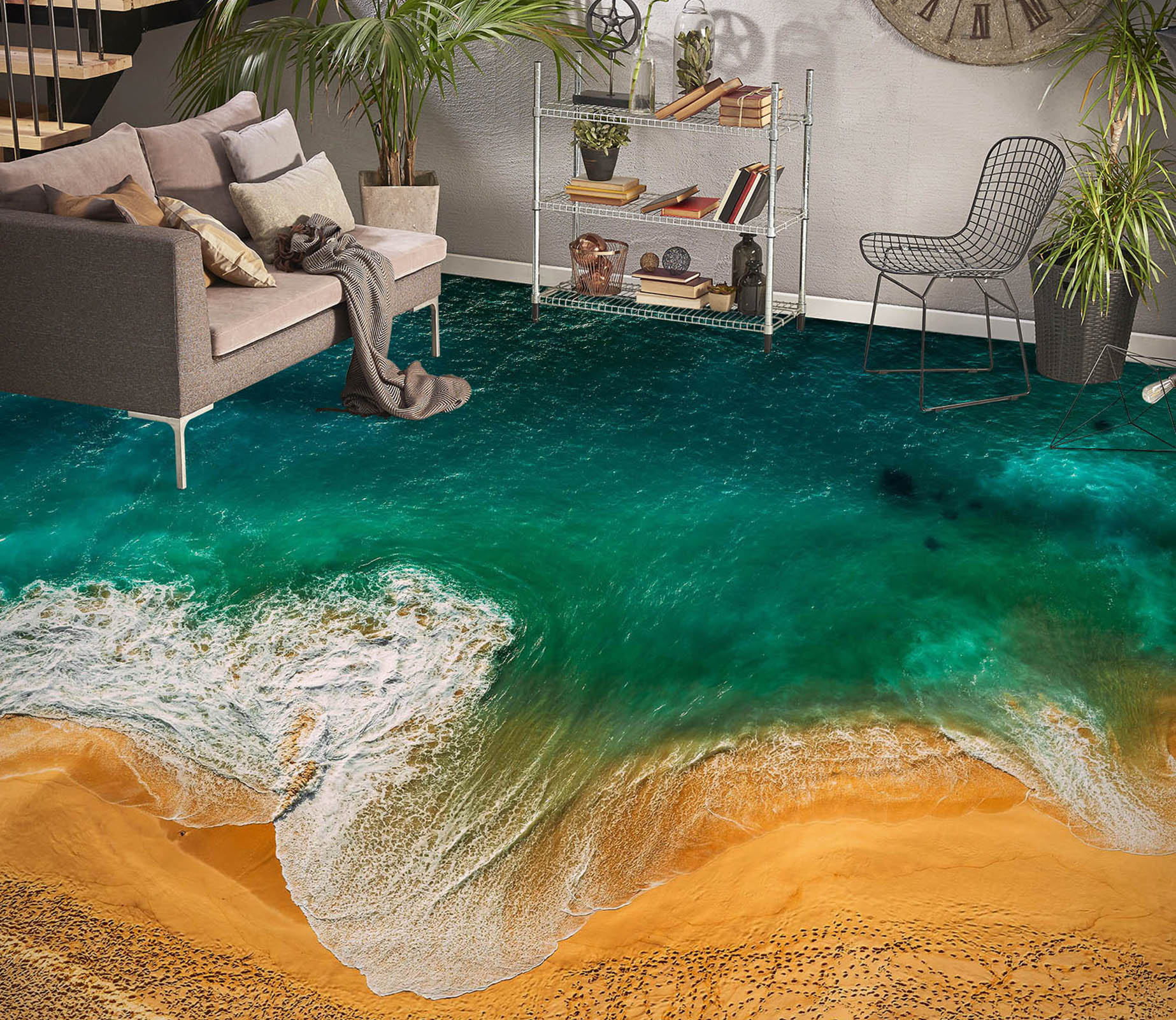 3D Beach Junction 590 Floor Mural  Wallpaper Murals Rug & Mat Print Epoxy waterproof bath floor