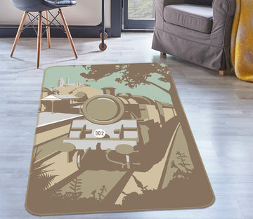 3D Swanage Railway 1009 Steve Read Rug Non Slip Rug Mat