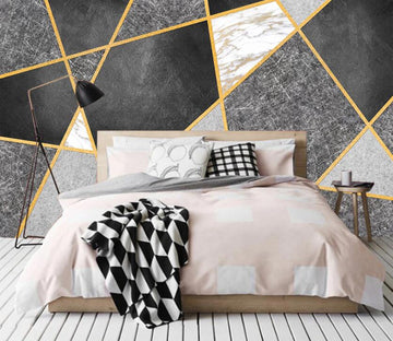 3D Four-color Textured Gold Wire Cutting 2338 Wall Murals