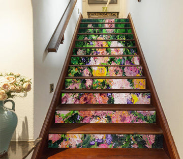 3D Colorful Flower Garden 90121 Allan P. Friedlander Stair Risers