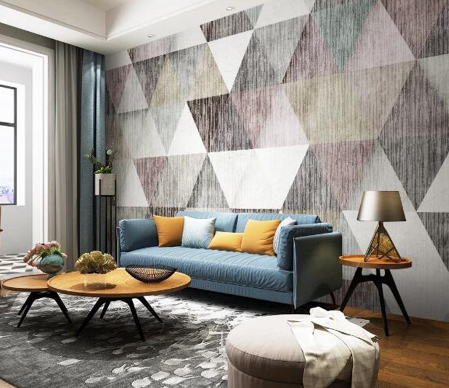 3D Purple Triangle WC1421 Wall Murals