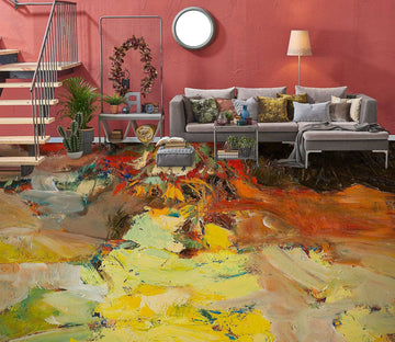 3D Yellow-Red Paint Pattern 9515 Allan P. Friedlander Floor Mural  Wallpaper Murals Self-Adhesive Removable Print Epoxy