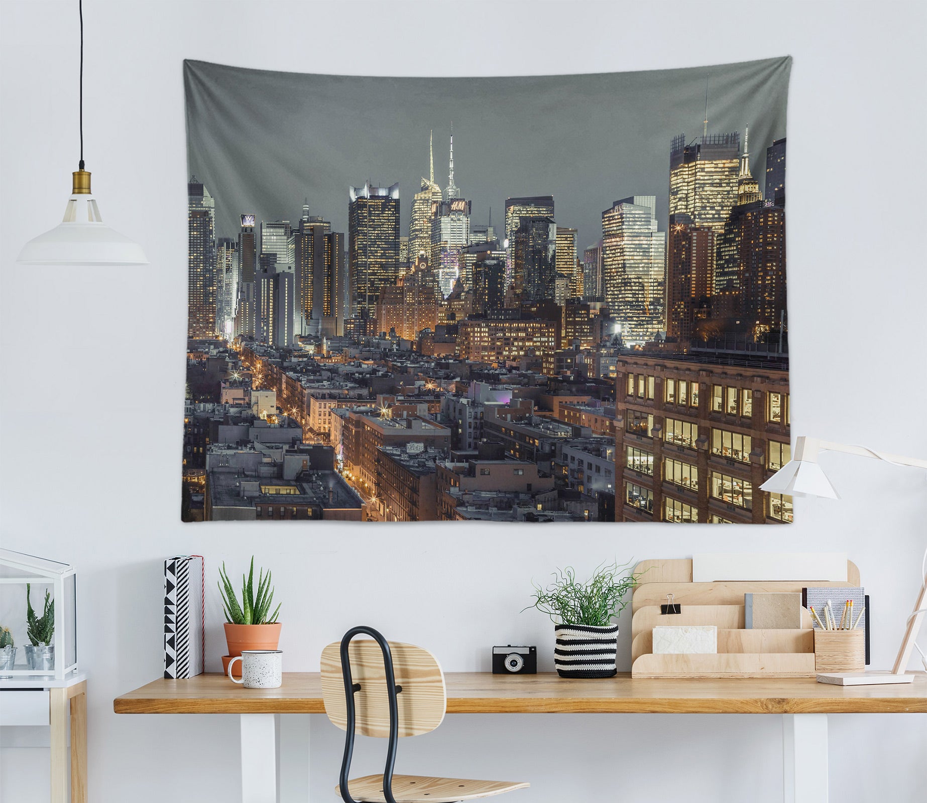 3D Night High Building 112177 Assaf Frank Tapestry Hanging Cloth Hang