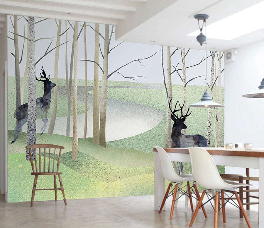3D Forest Deer WG045 Wall Murals