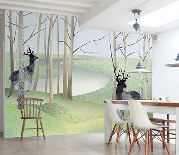 3D Forest Deer WG045 Wall Murals