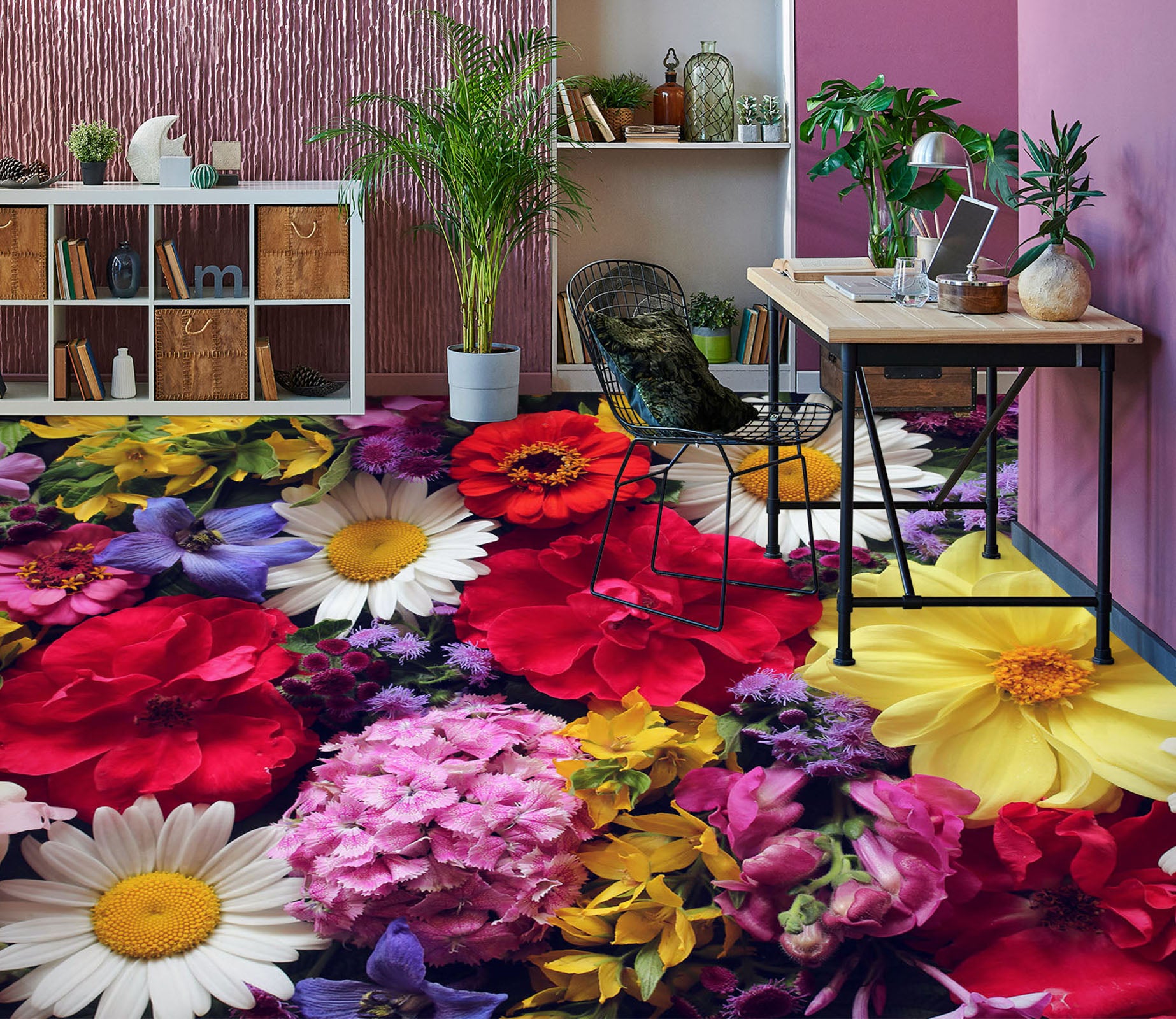 3D Rich Flower Selection 916 Floor Mural