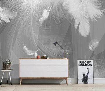 3D White Feather WC2715 Wall Murals