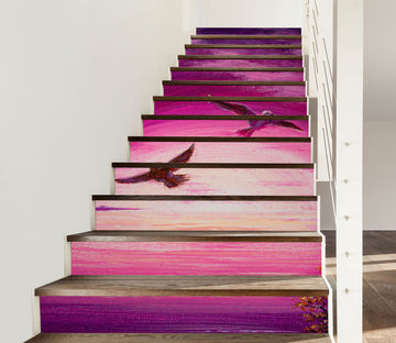 3D Pink Sky Eagle 8818 Marina Zotova Stair Risers
